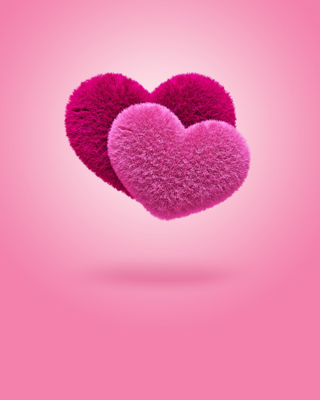 Cute Pink Heart Background Fluffy Hearts On