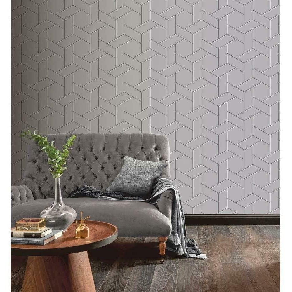 Arthouse Parquet Geo Wallpaper Metallic Geometric Abstract Luxury