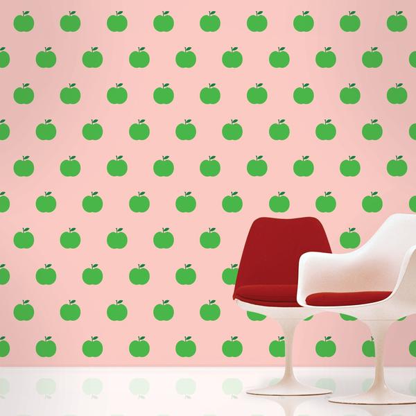 Home Christmas Gifts Apple Pink Green Removable Wallpaper