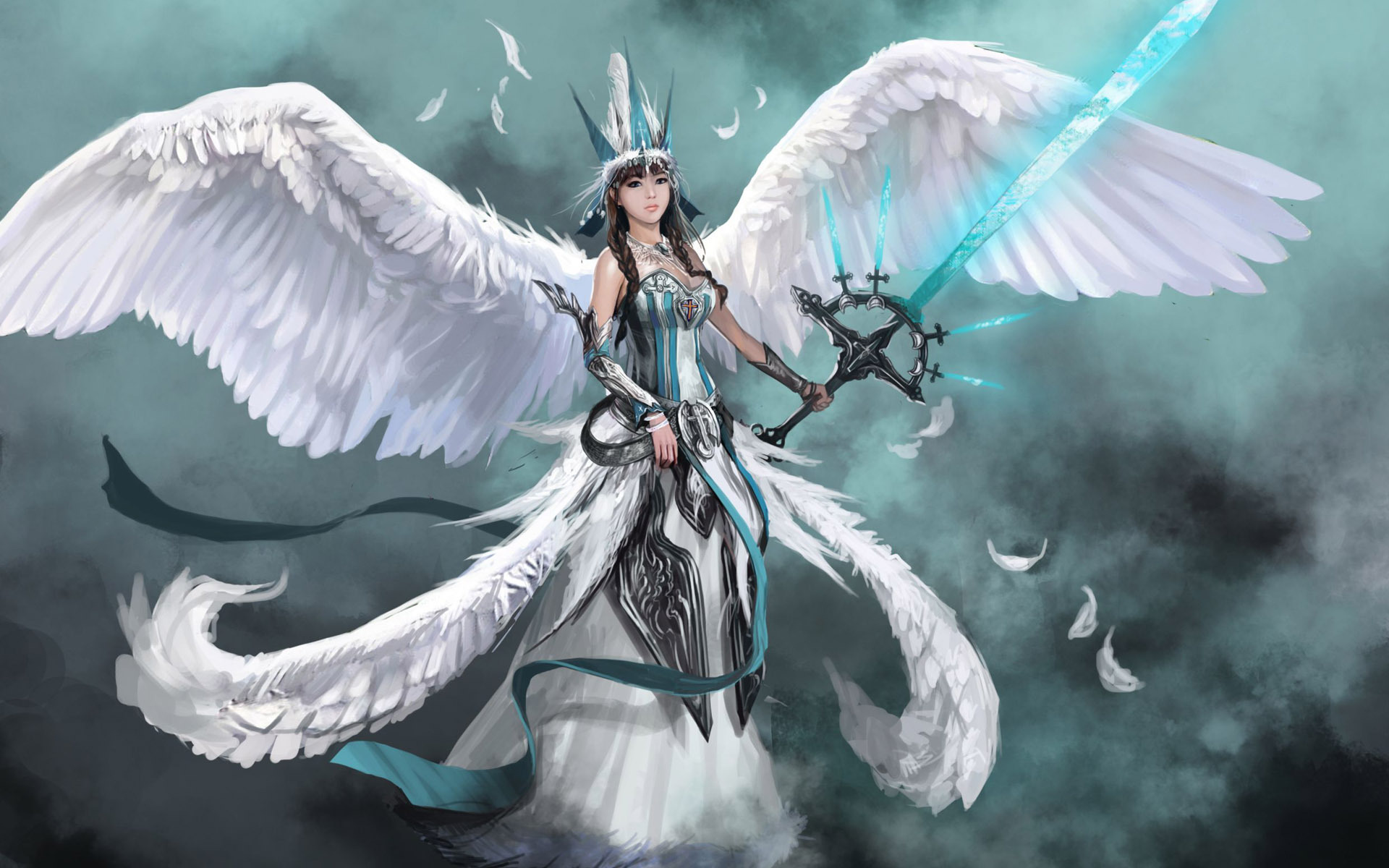 Fantasy Angel Warrior League Angels Game Loa Wallpaper