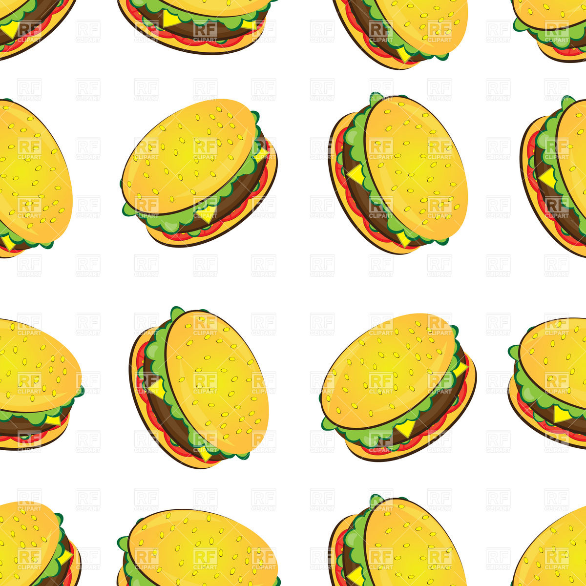 Seamless Background With Hamburgers Royalty