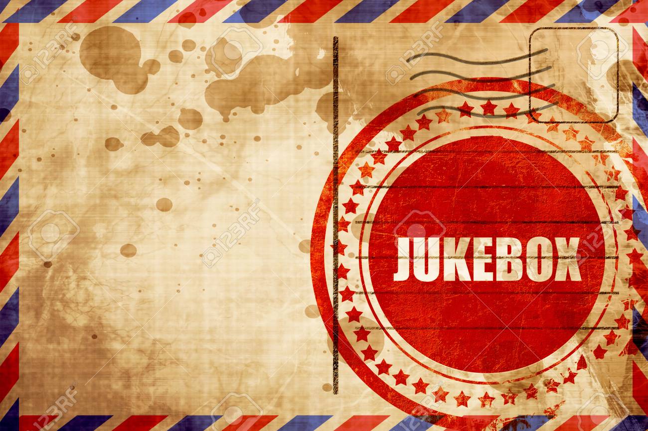 Jukebox Red Grunge Stamp On An Airmail Background Stock Photo