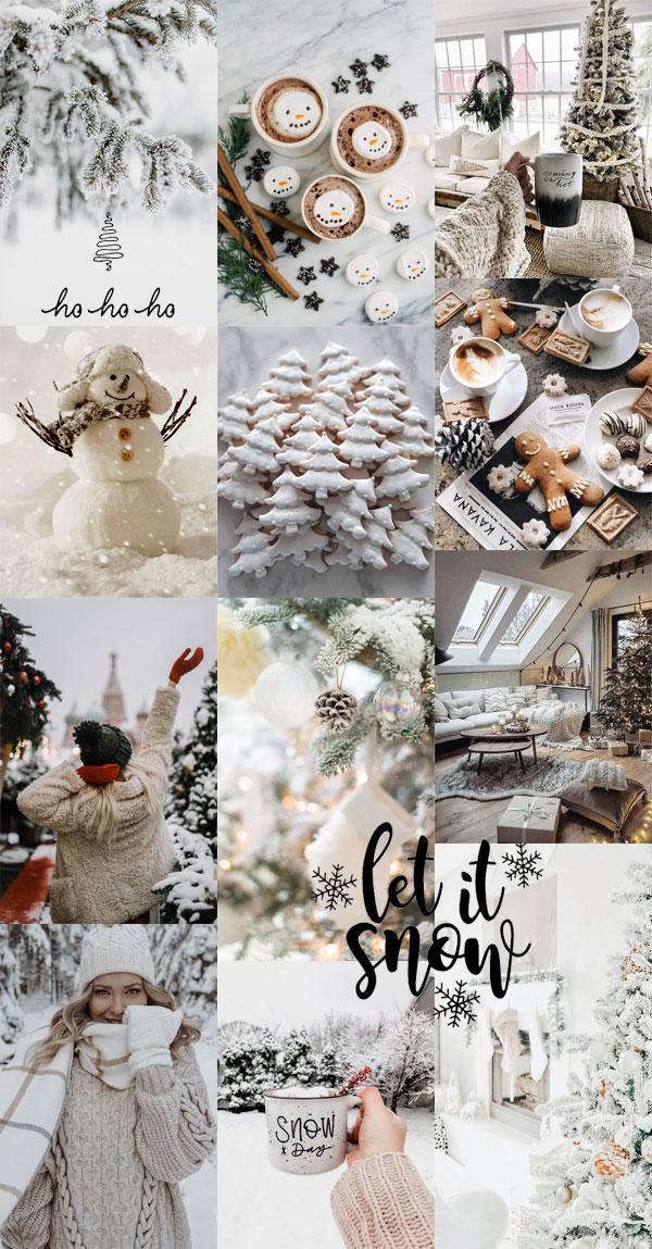  Christmas Collage Aesthetic Ideas White Christmas Collage