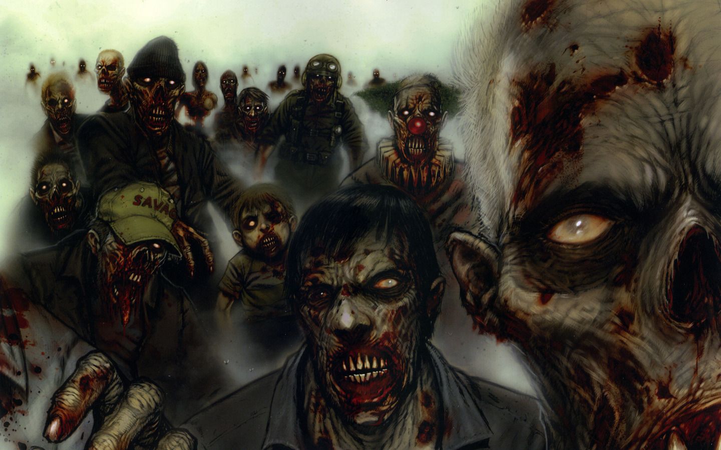 The Zombie Clown Horde Wallpaper iPhone