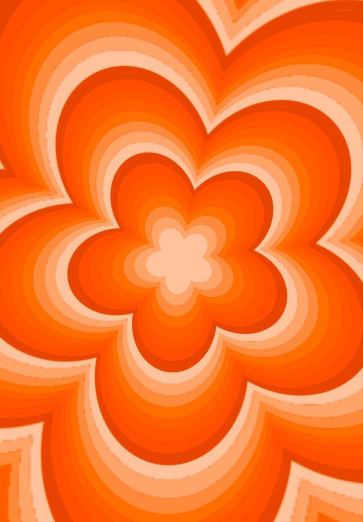 Orange Flower Gradient In Preppy Wallpaper