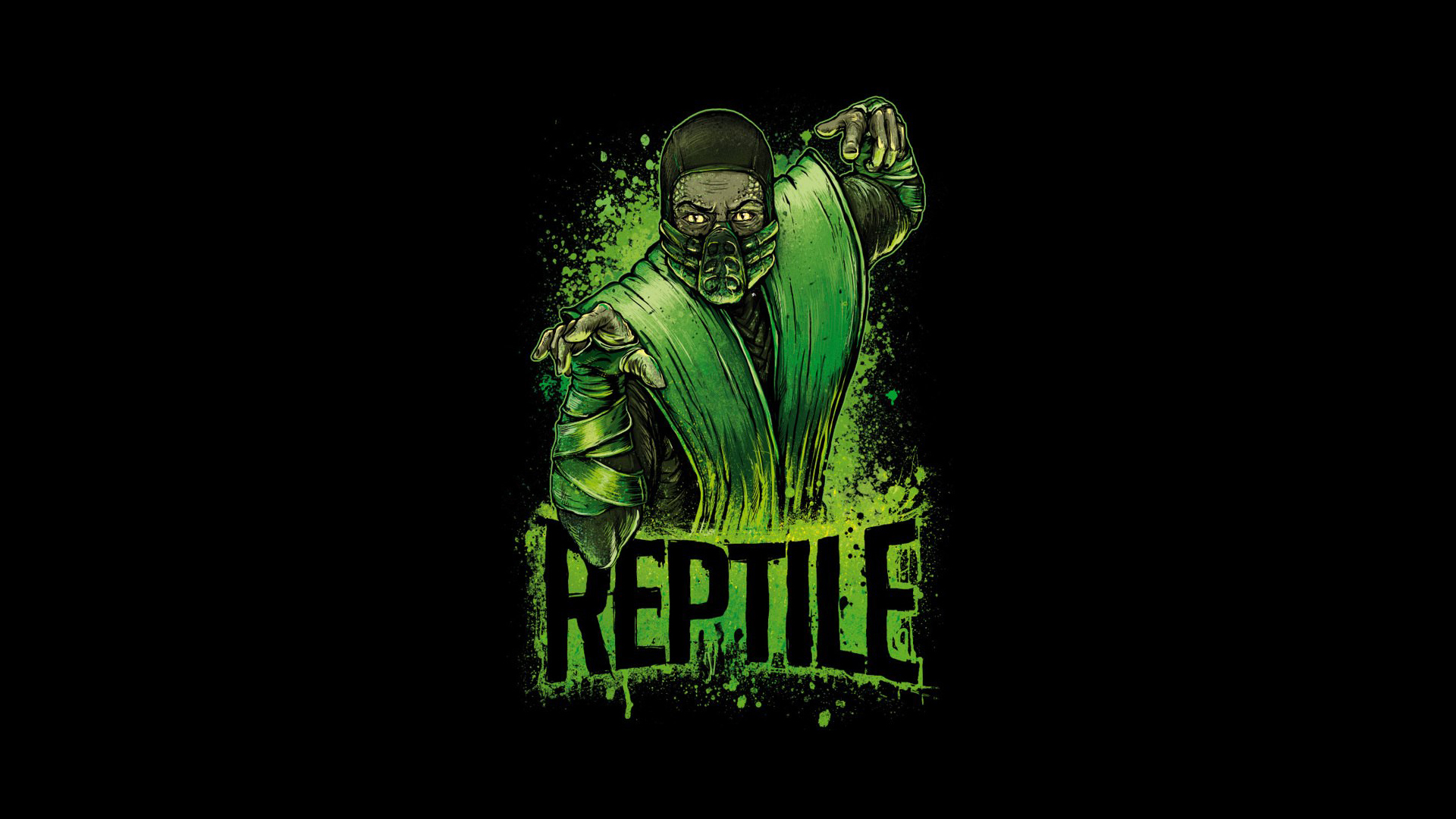 Mortal kombat reptile art fighter ninja green wallpapers photos