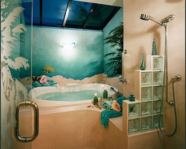  Tropical Bathroom Wallpaper Ideas tropical fish bathroom accessories 600x480