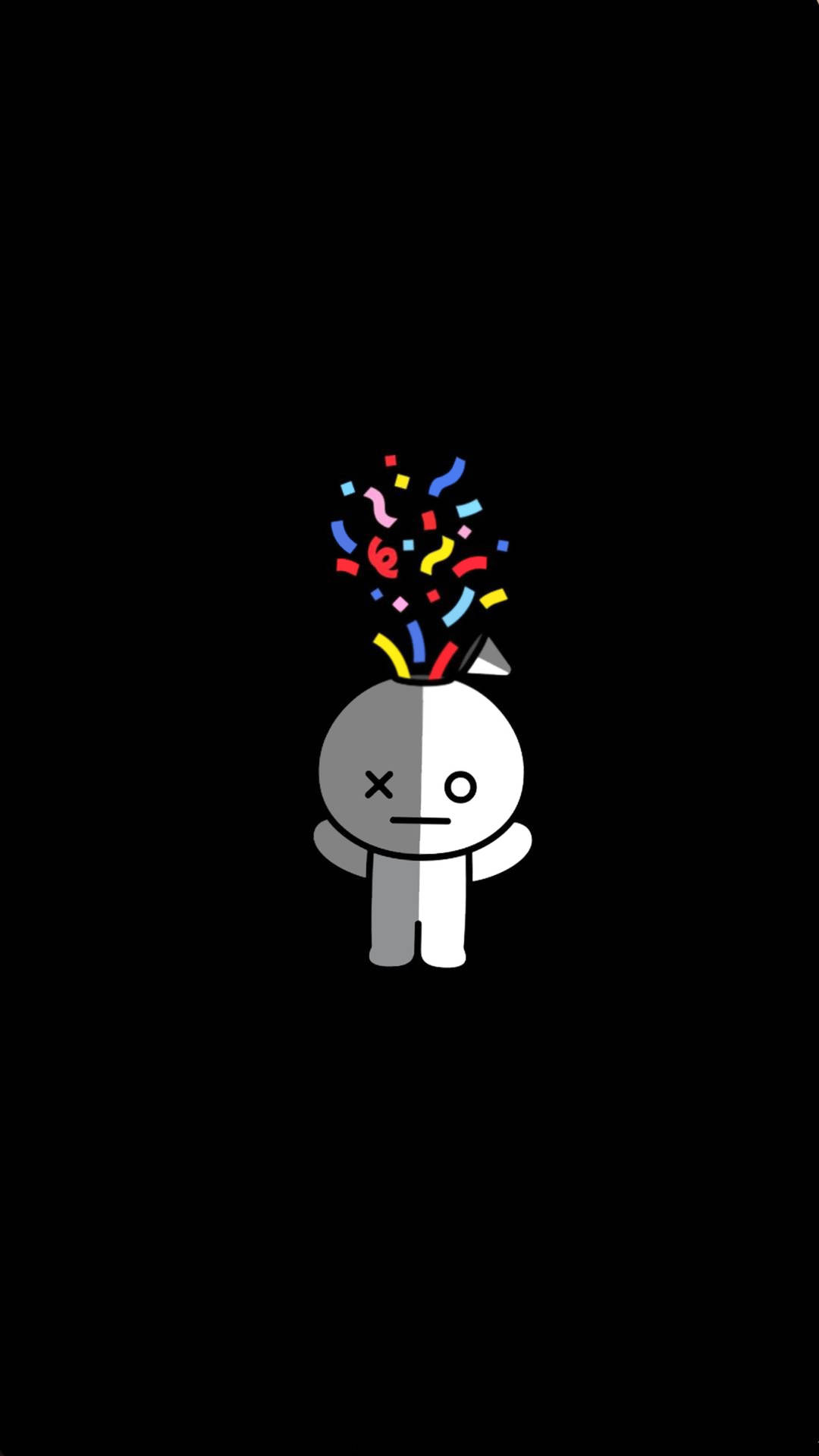 Celebrate Every Moment With Van Bt21 Amidst Colorful Confetti Wallpaper