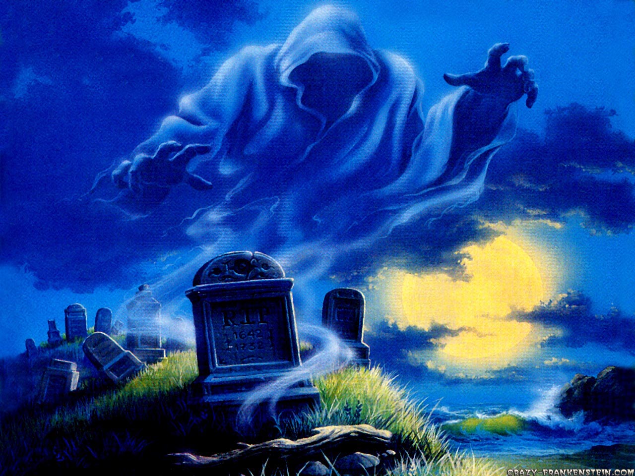 Halloween Memory The Ghost In Graveyard October On Inter