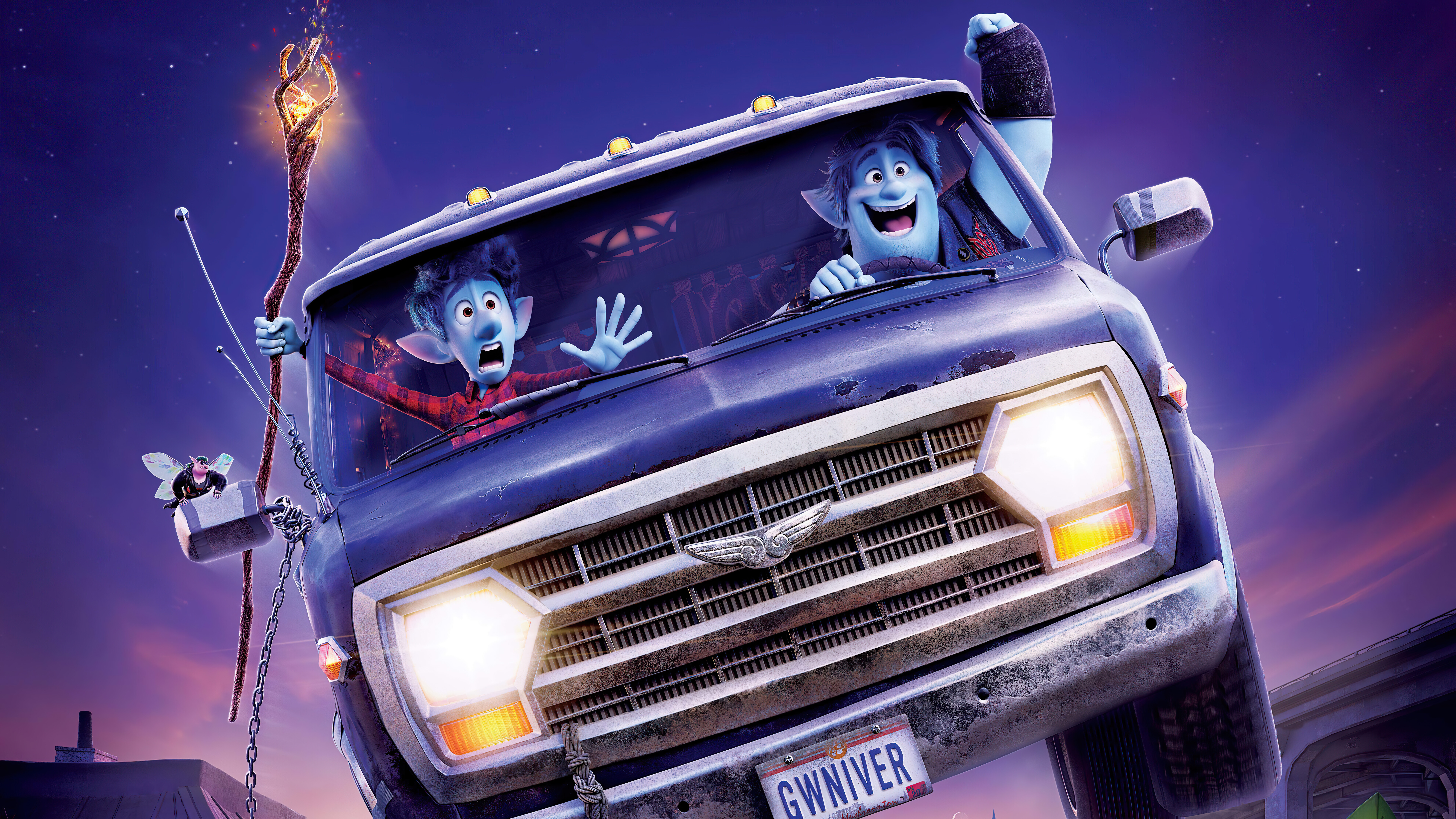 Onward Pixar Movie Poster Ian Barley 8k Wallpaper