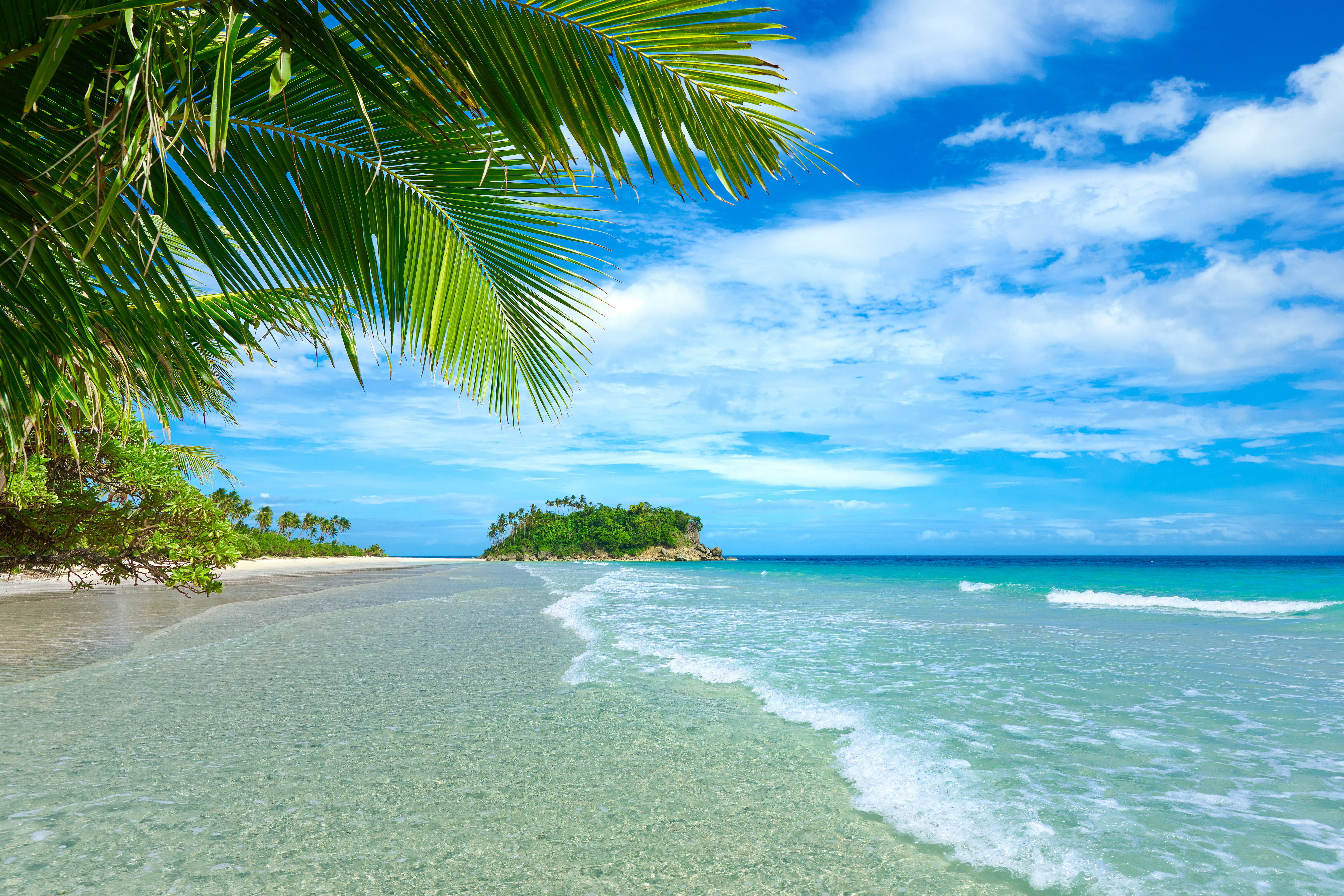 Tropical Beach 5k Retina Ultra HD Wallpaper Background Image