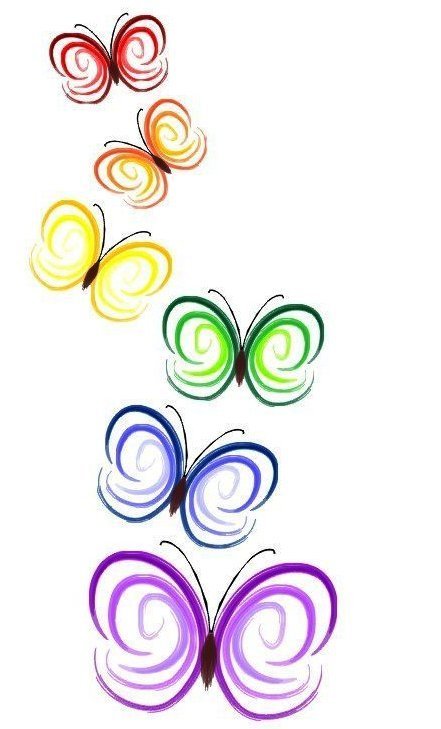 Colorful Stars And Swirls Butterfly Colourful Design Jpg