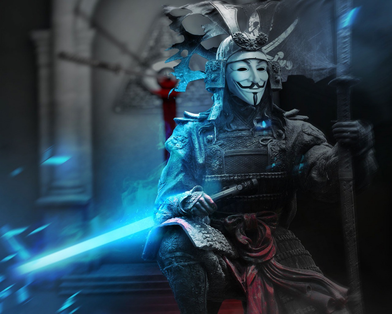 Samurai Jedi Masks Guy Fawkes V For Vendetta Bamf Wallpaper