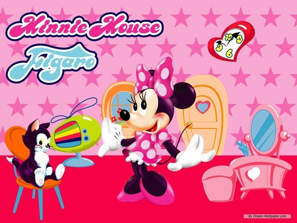 Minnie Mouse and Figaro Wallpaper   minnie mouse Wallpaper 7004454