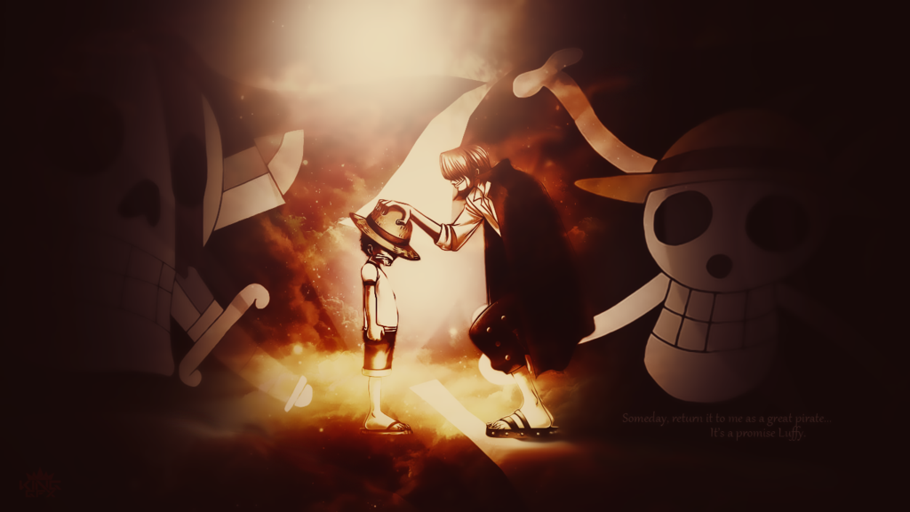 Shanks and Luffy Desktop Wallpaper One Piece by WHU Dan on 1024x576