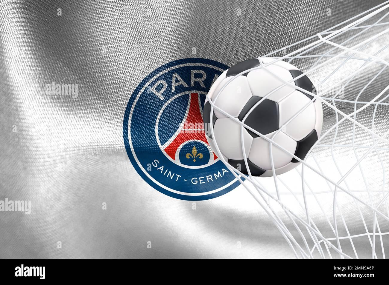 Uefa Champions League Paris Saint Germain F C Flag With A