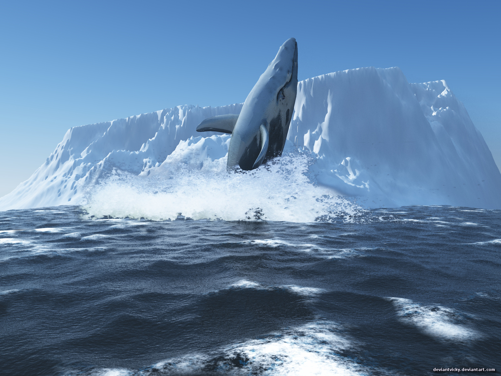 High Quality Whale Iceberg 3d Animals Wallpaper Num
