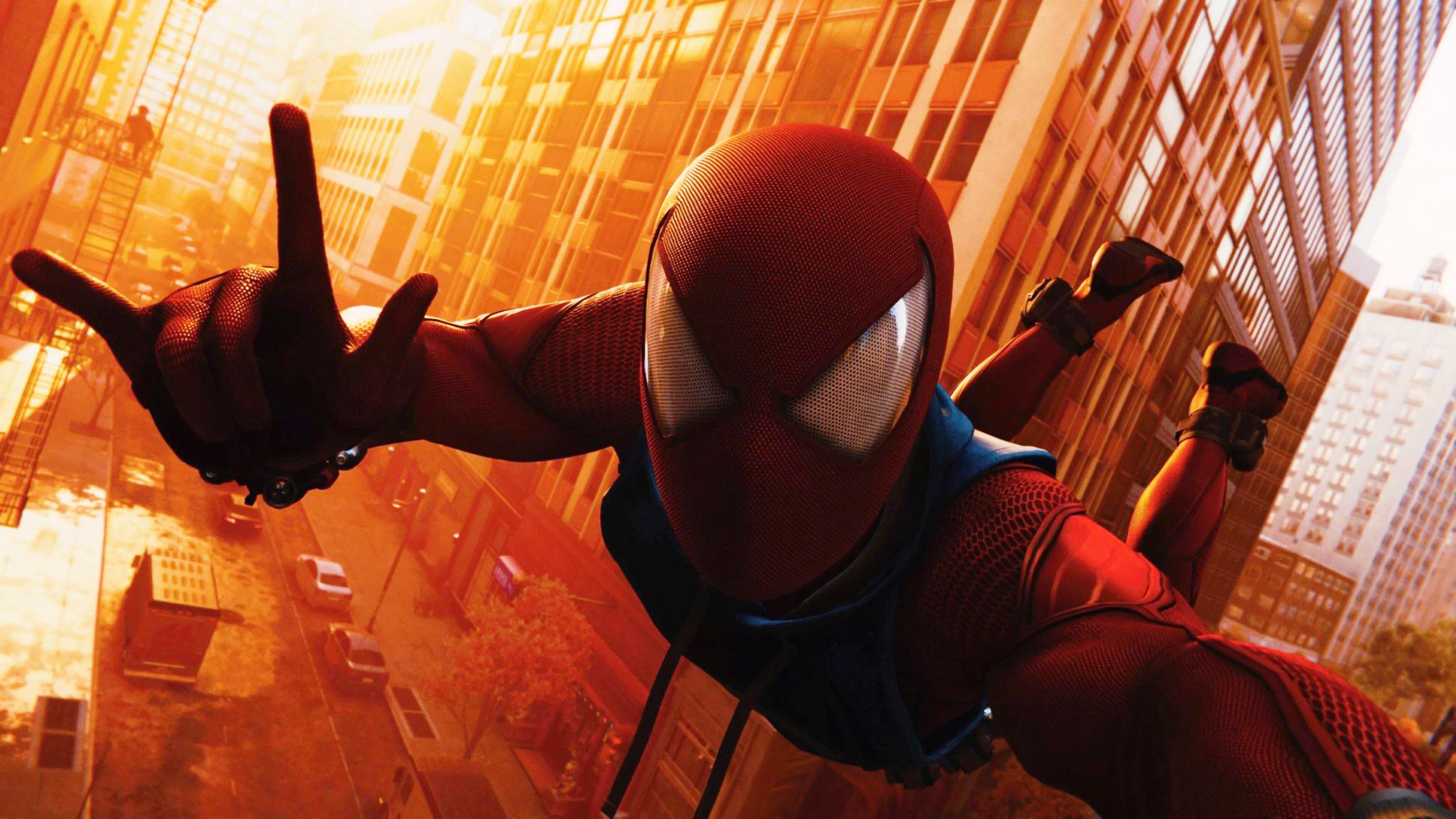 Wallpaper Scarlet Suit Video Game Spider Man
