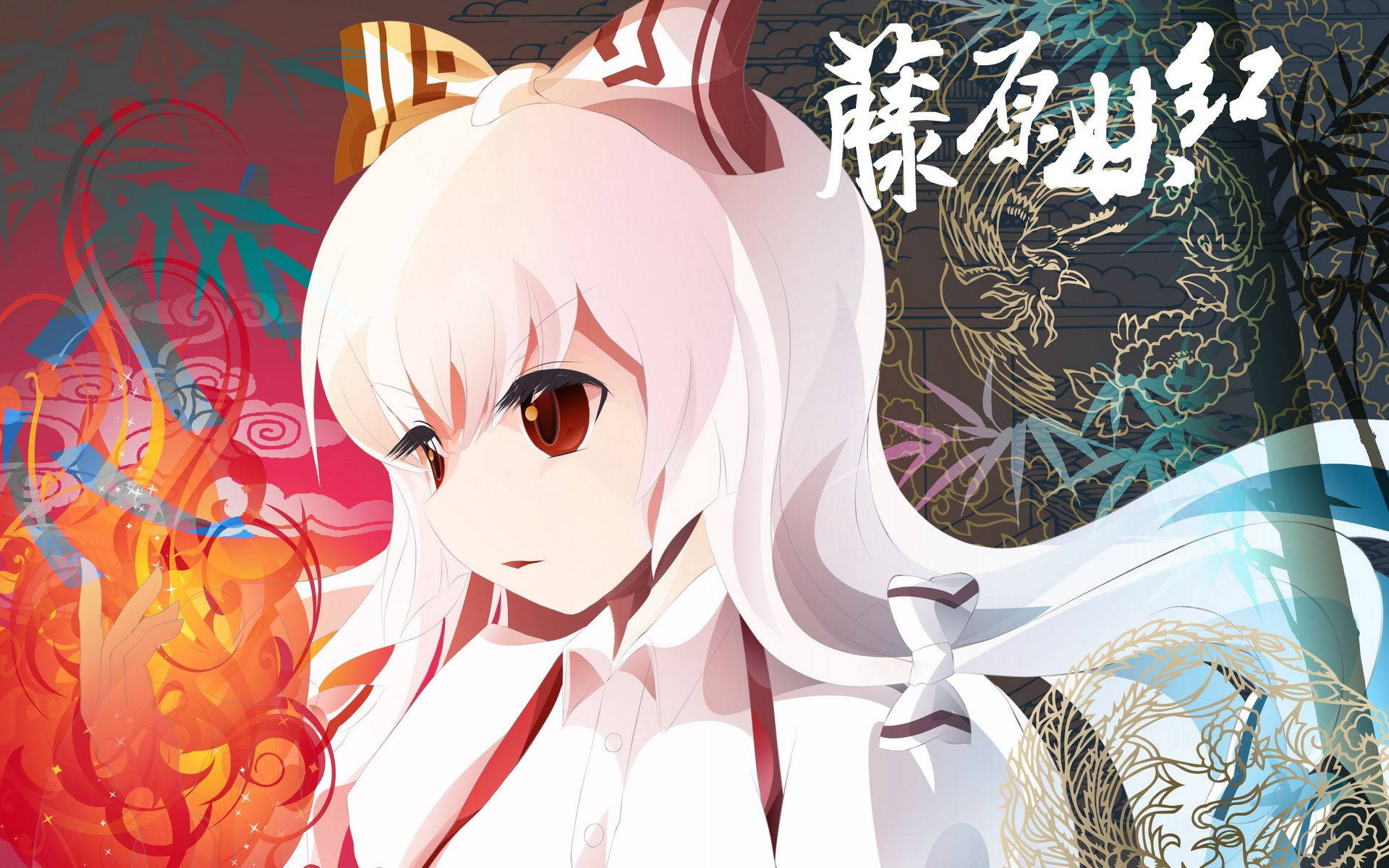 Anime Pretty Girl Cartoon With Bow Wallpaper