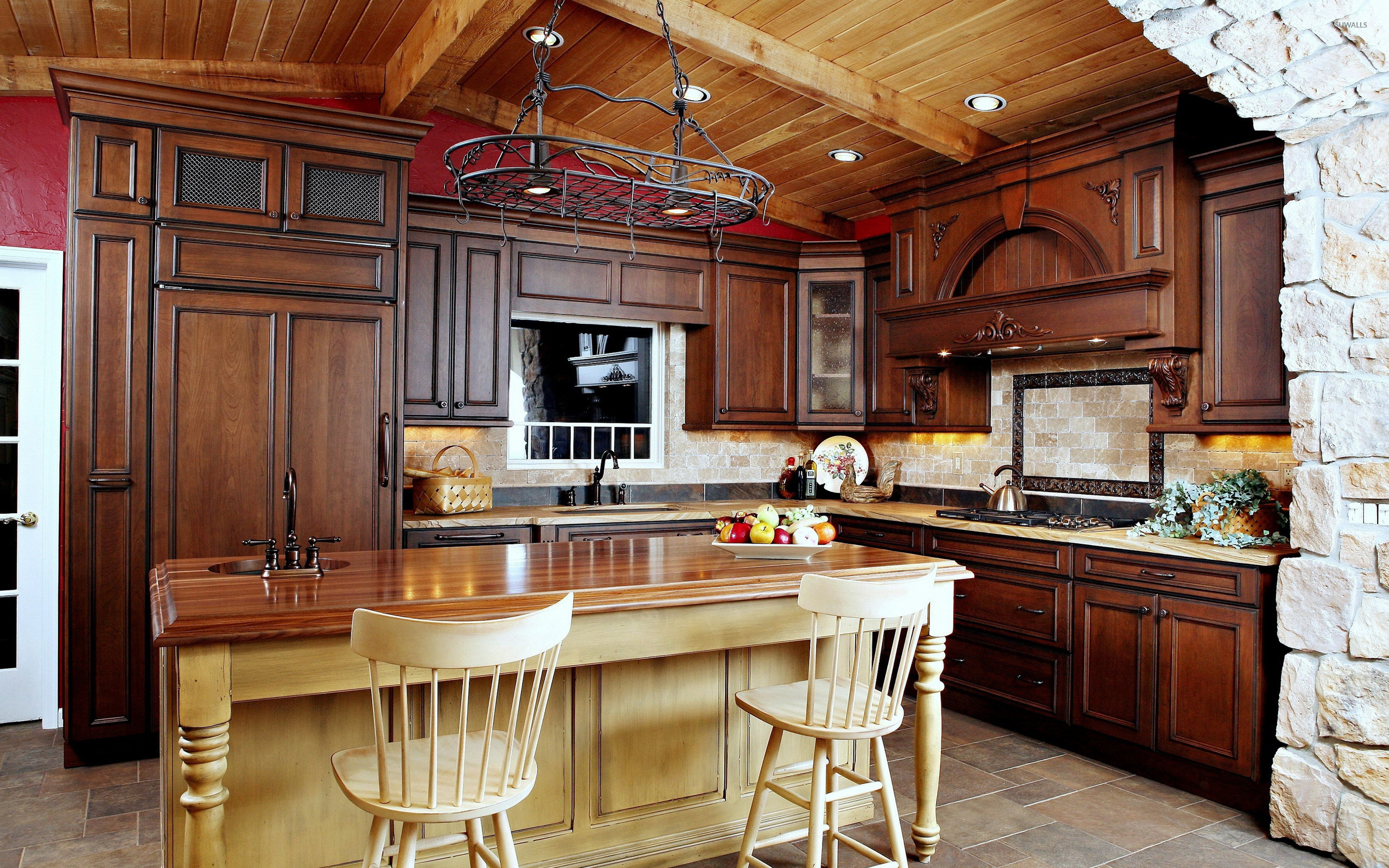 Rustic Kitchen Wallpaper