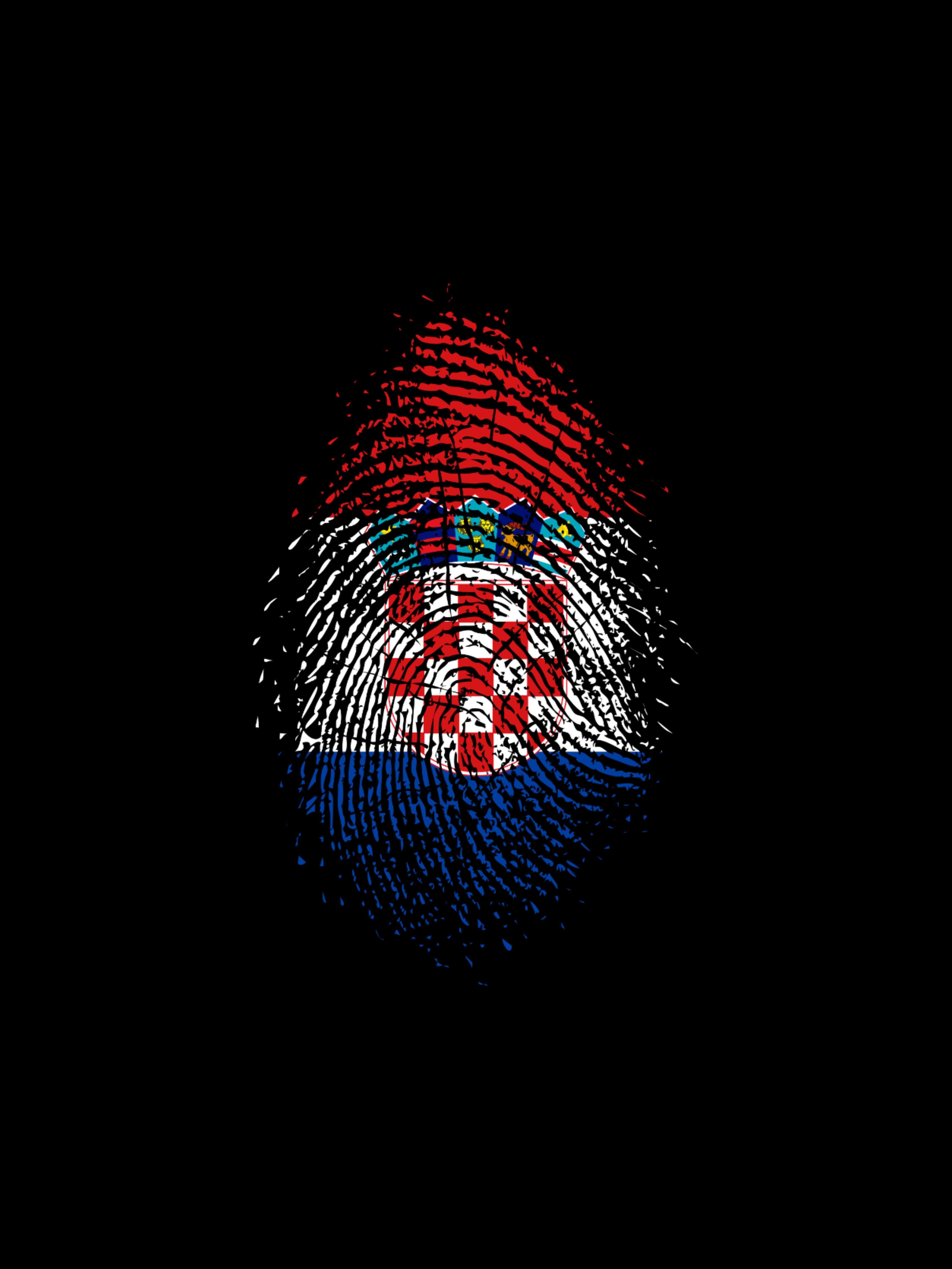 Croatian Flag Fingerprint Croatia Gift Idea