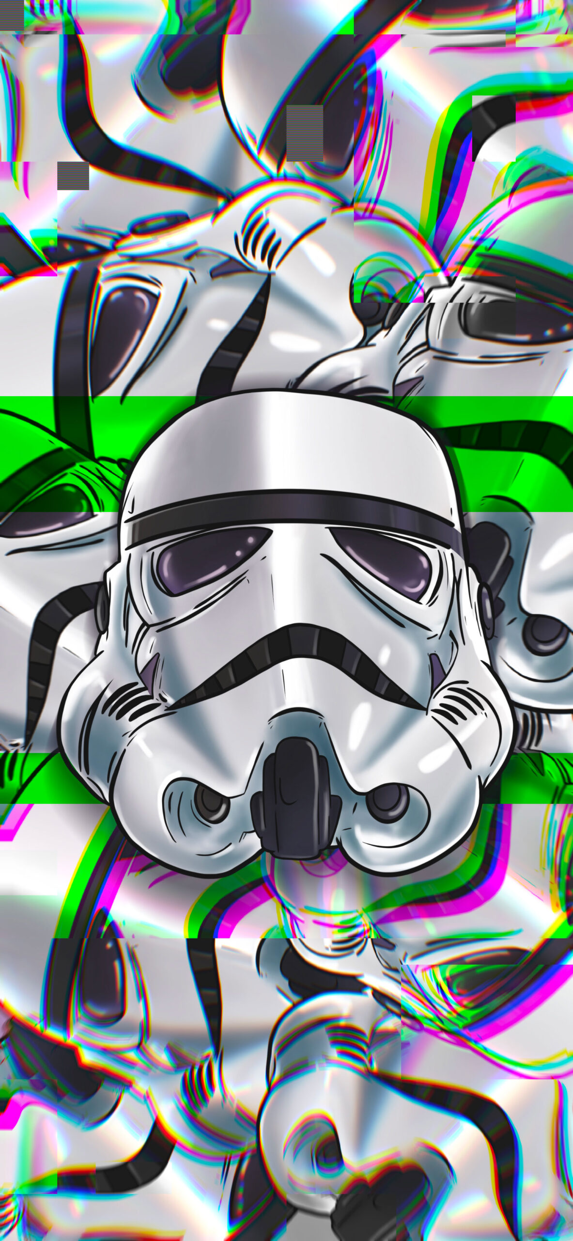 Star Wars Stormtrooper Helmet Glitch Wallpaper