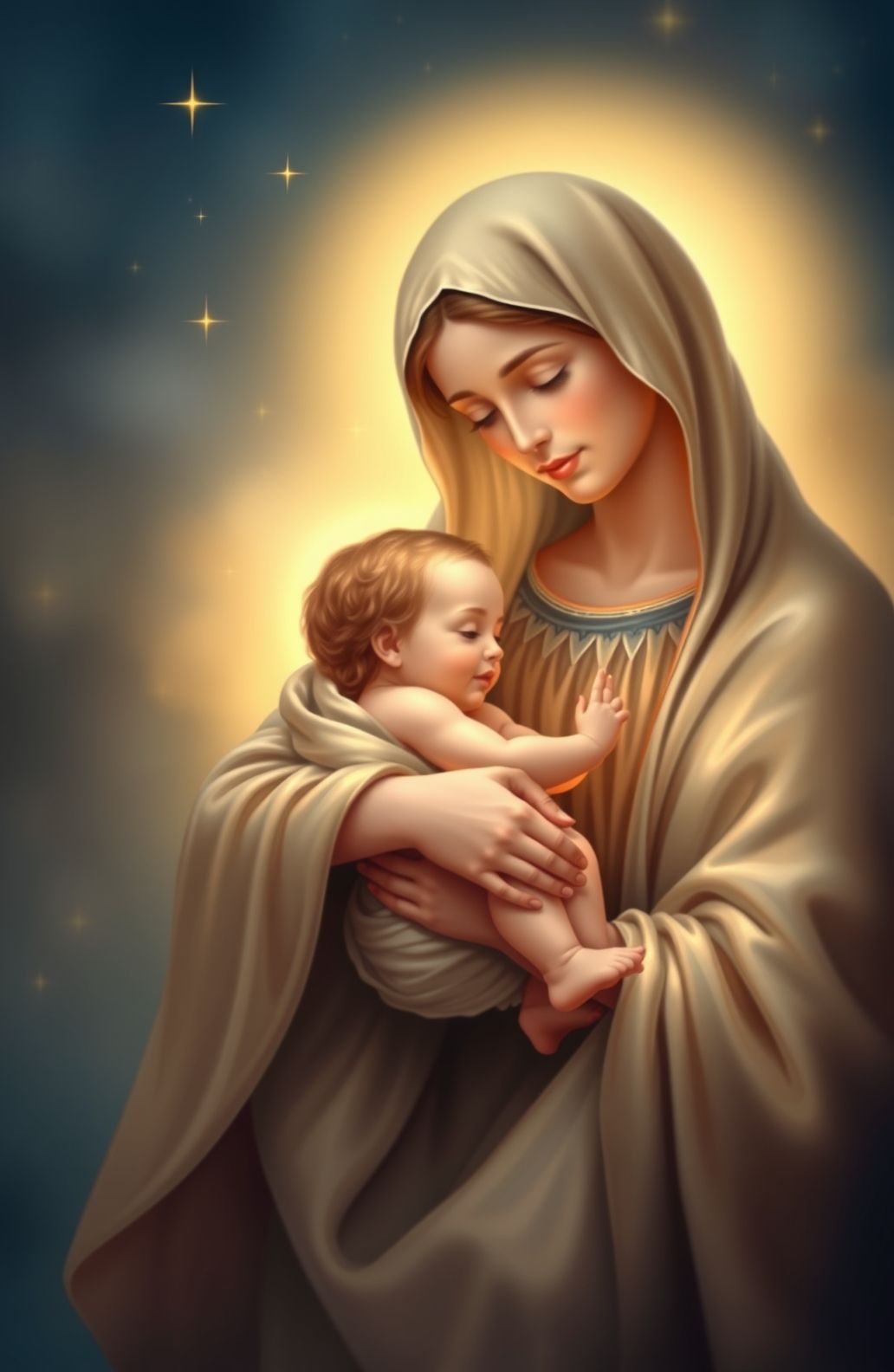Mother Mary With Baby Jesus Wallpaper