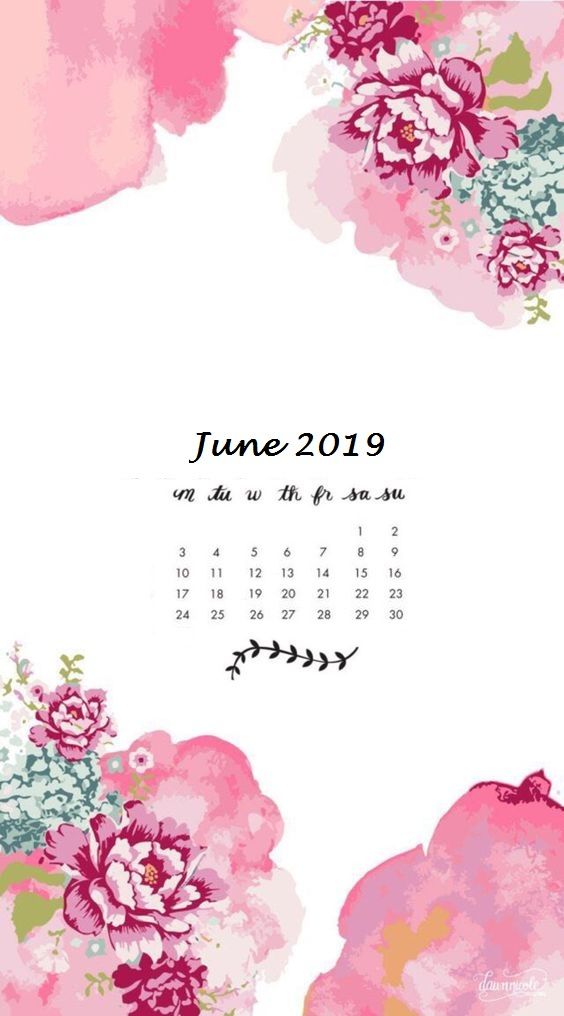 Cute Flower June 2019 iPhone Wallpaper Calendar Calender in 2019
