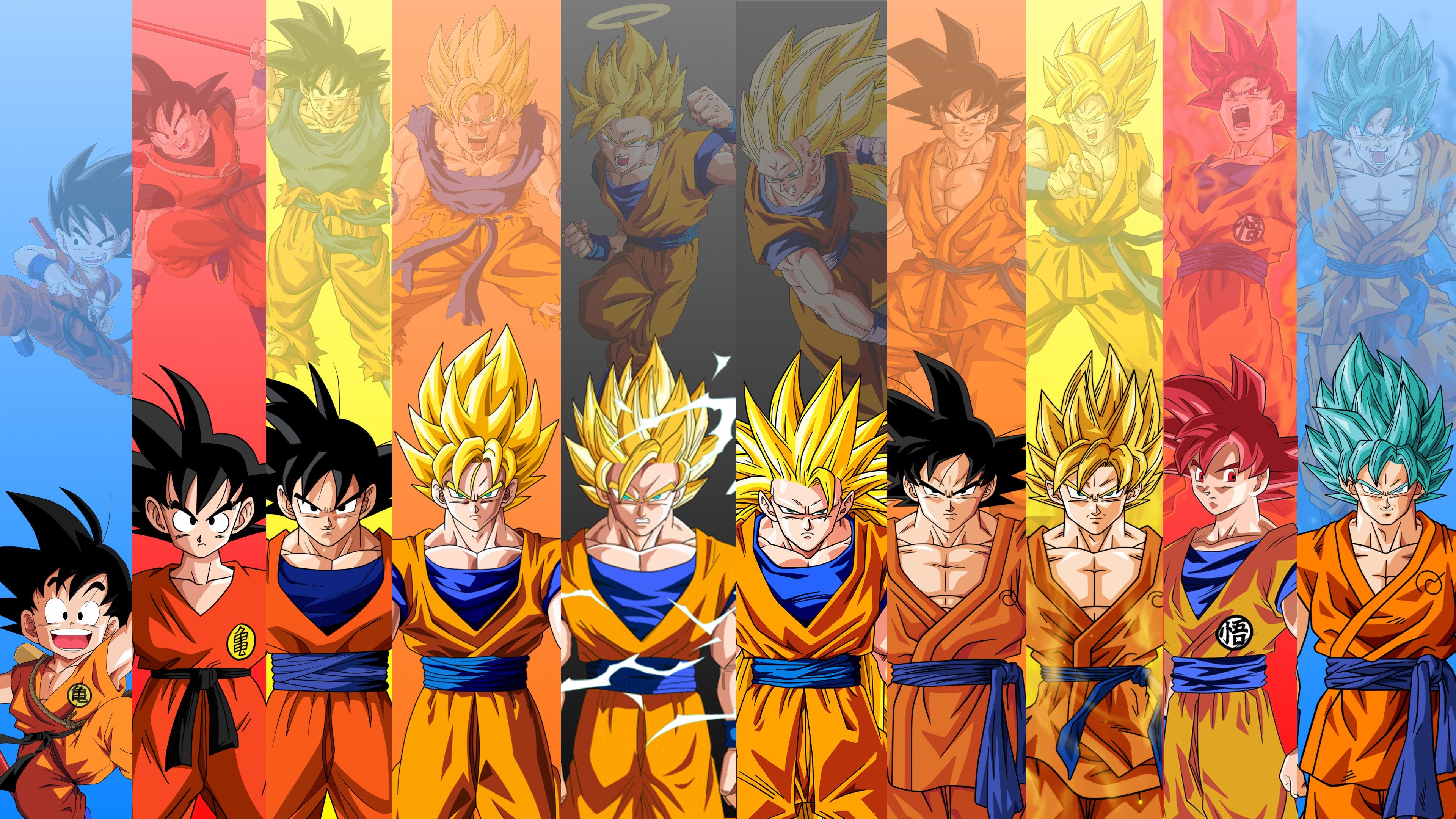 Just Made This 4k Wallpaper Featuring Forms Of Goku From Db