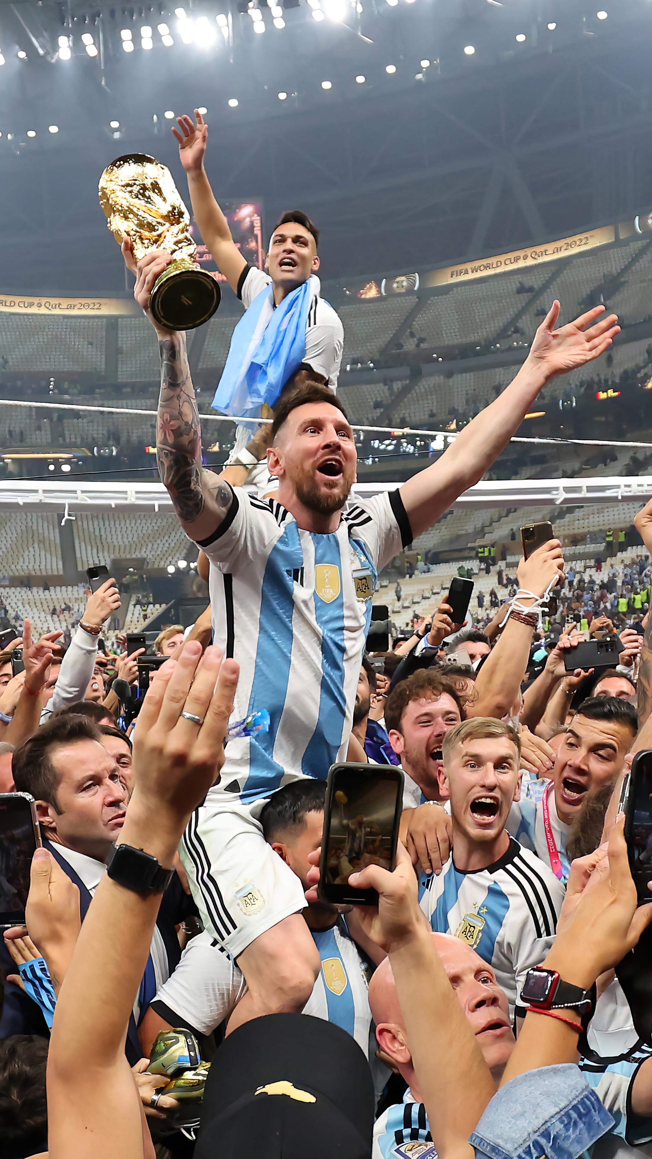 Fifa World Cup Messi Champion Argentina 4k Wallpaper iPhone
