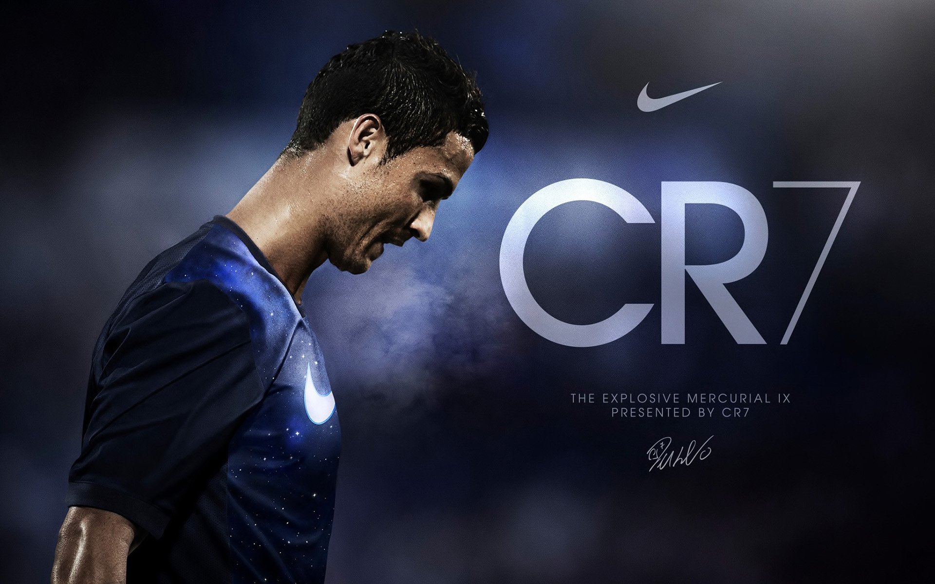 Cristiano Ronaldo in a Nike CR7 jersey