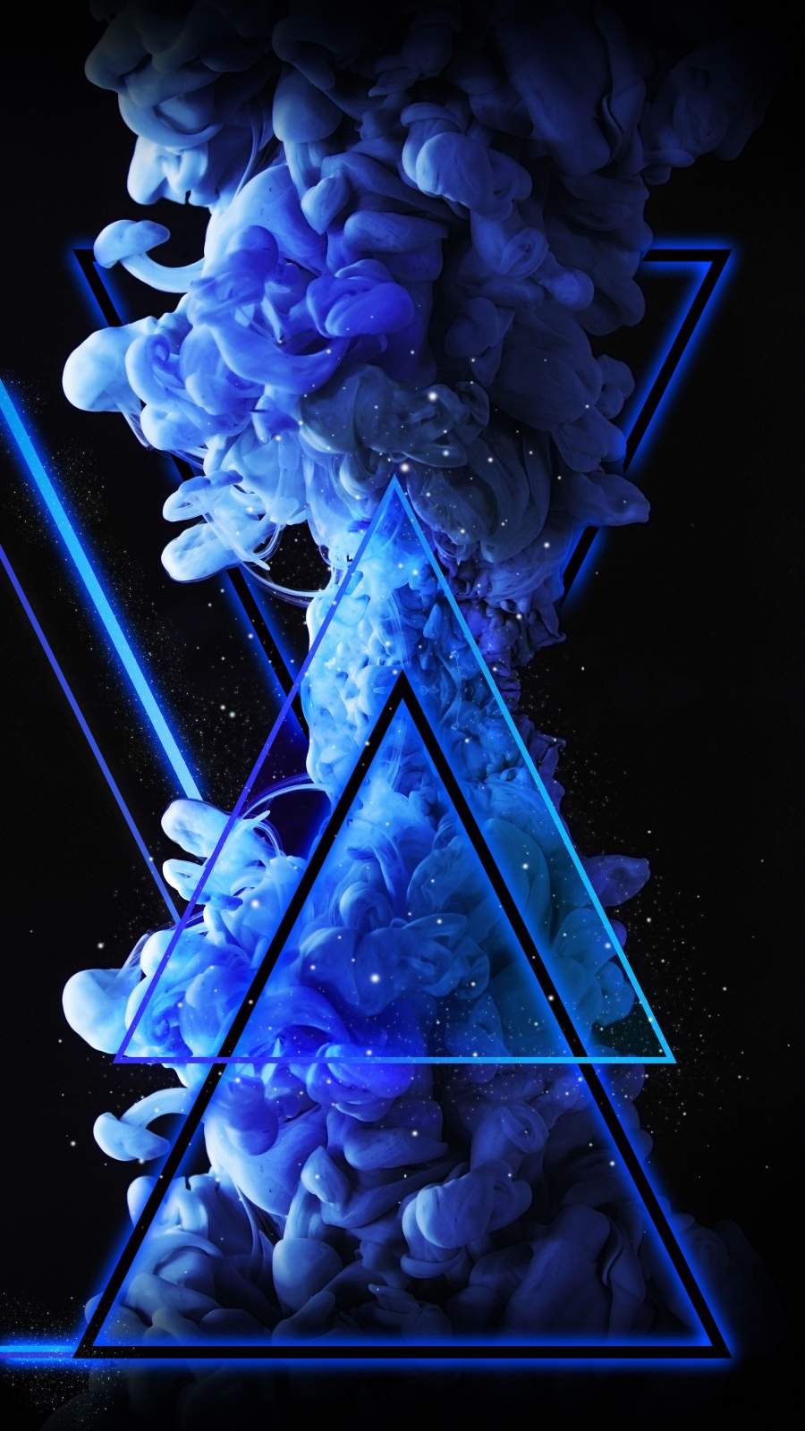 Blue Triangle Neon Smoke Bomb iPhone Wallpaper 4k Best Of