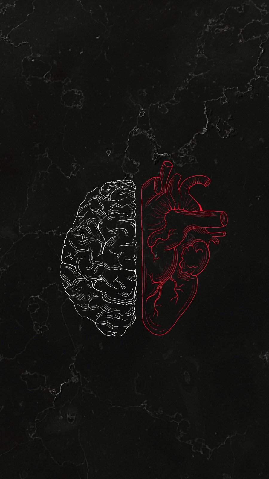 Brain Vs Heart iPhone Wallpaper