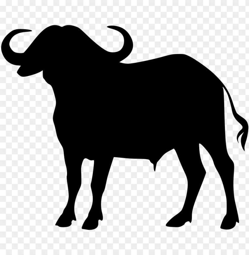 Cape Buffalo Silhouette Vector Png Image With Transparent