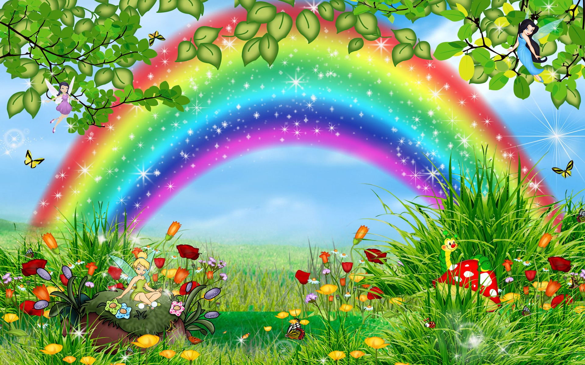Rainbow Cartoon HD Desktop Wallpaper