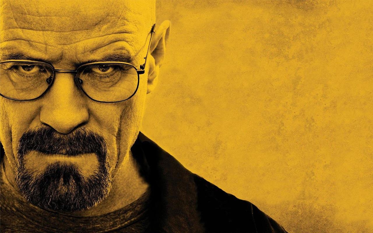 Walter White Yellow Background Men With Glasses Wallpaper