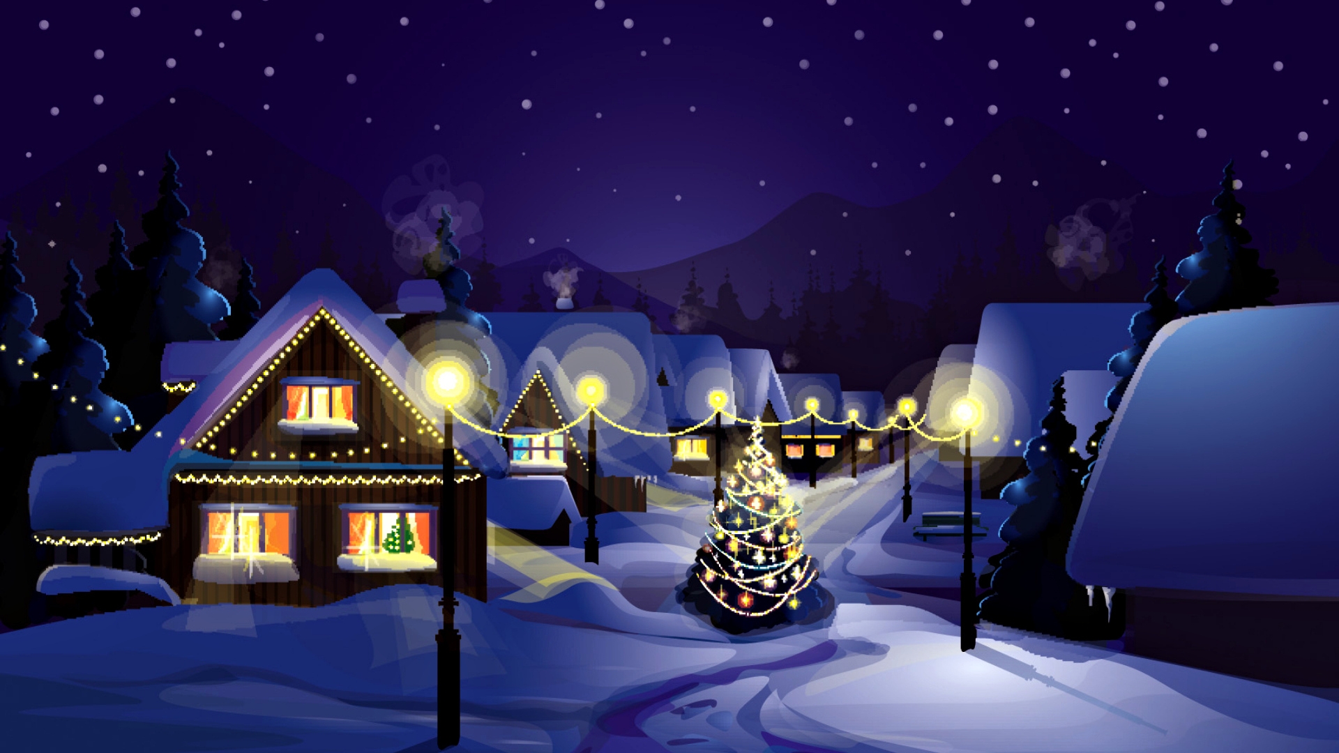 Christmas Village High Definition Wallpaper HD