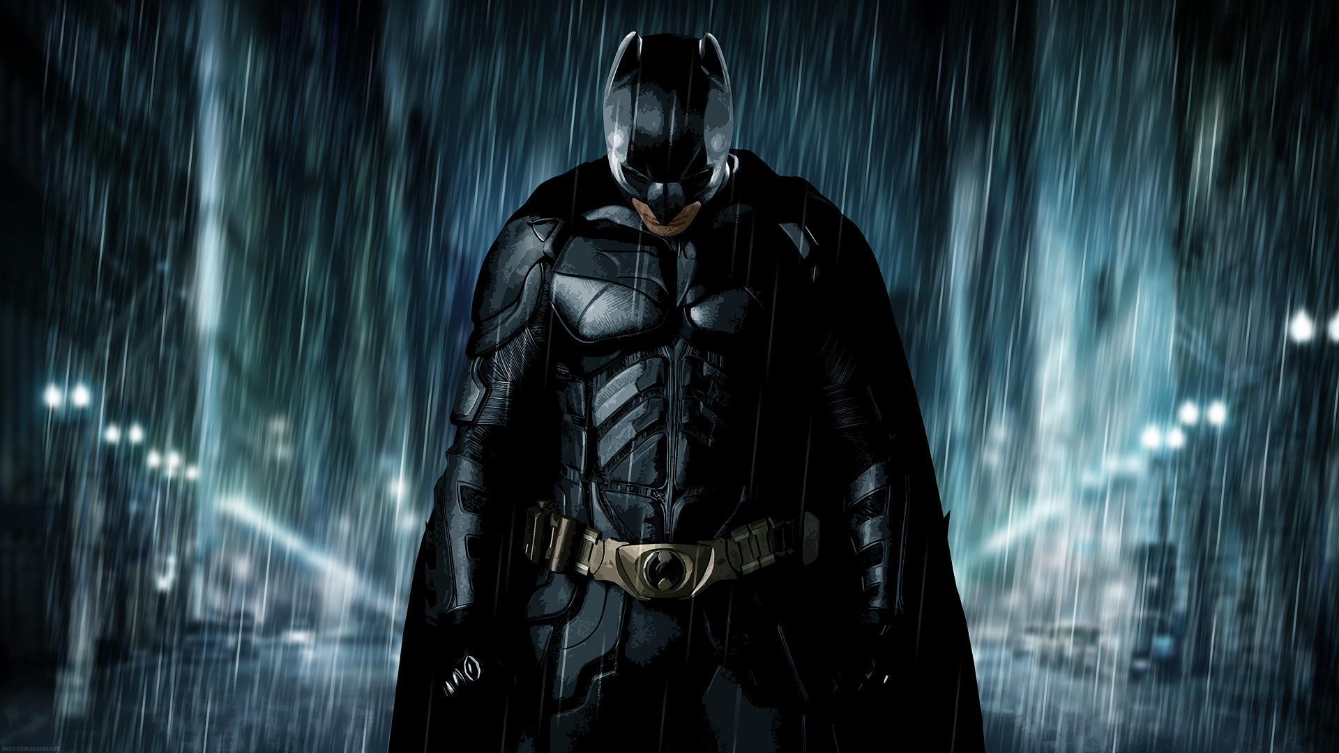 Batman Wallpaper Full Hd 1080p Rain Street Desktop