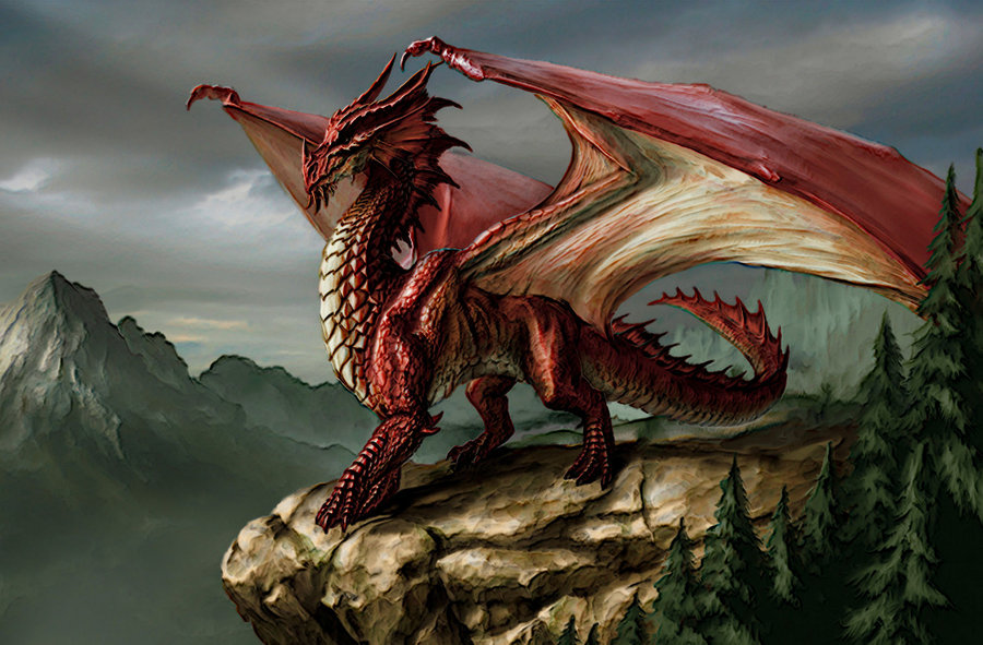 Desktop Wallpaper Acrylic Red Dragon By