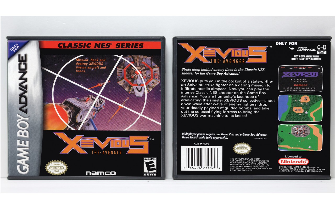 Xevious The Avenger Classic Nes Series Game Boy Advance