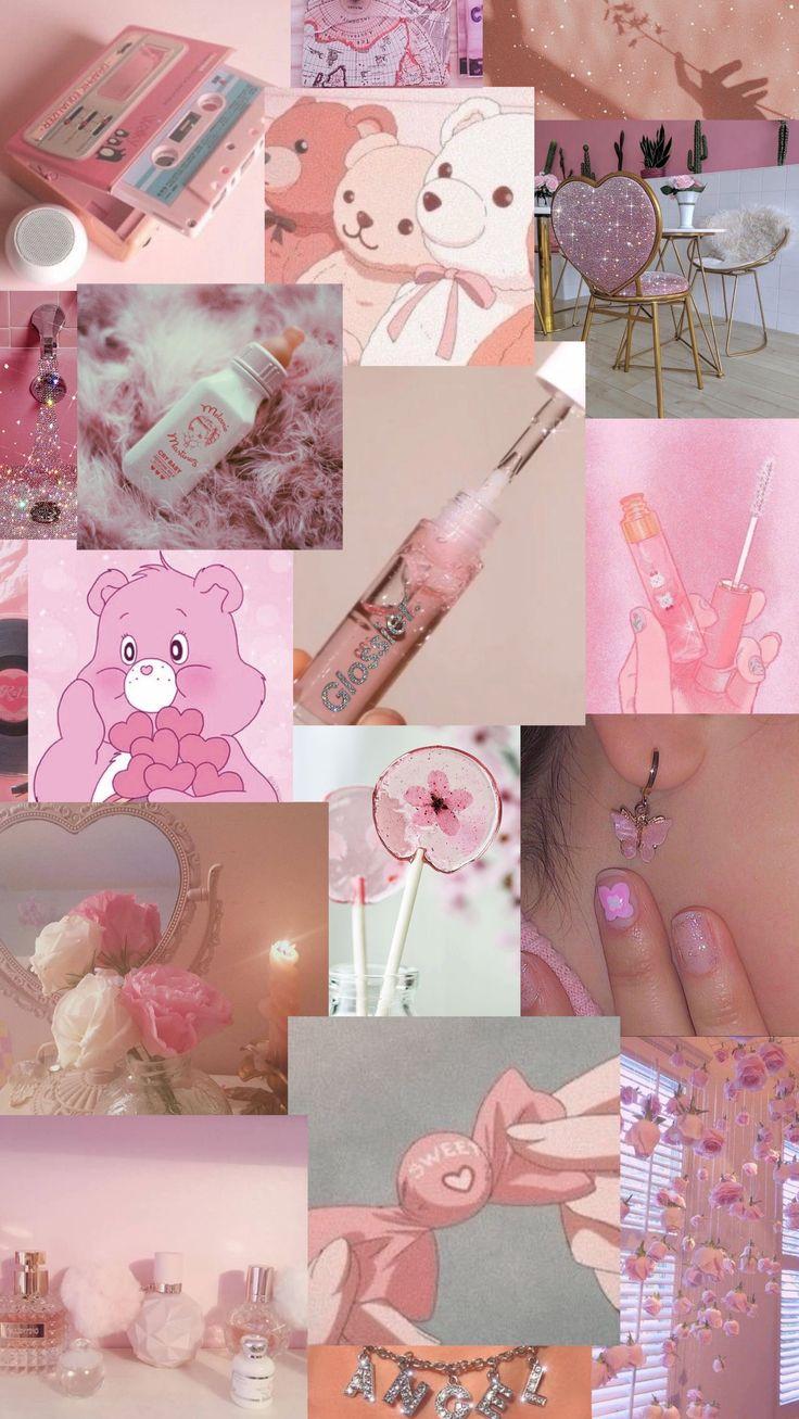 Pink Collage Wallpaper Background