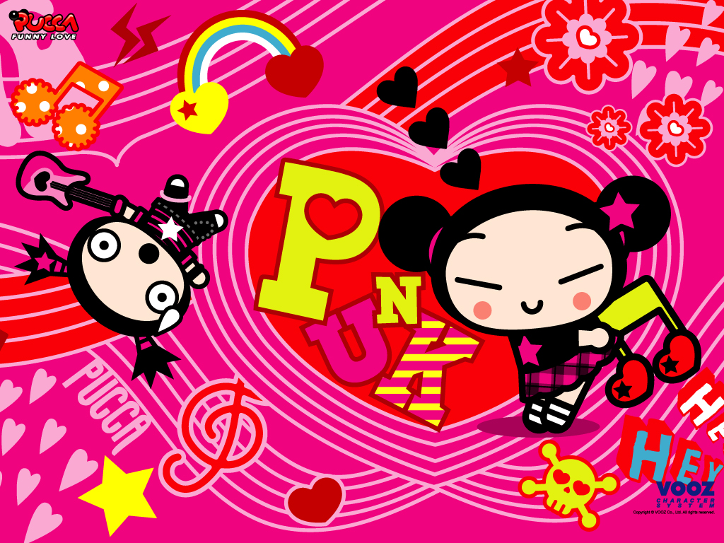 Wallpaper Pucca With Pink Background