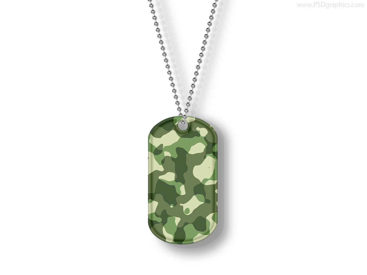 Blank Dog Tag Template Camouflage