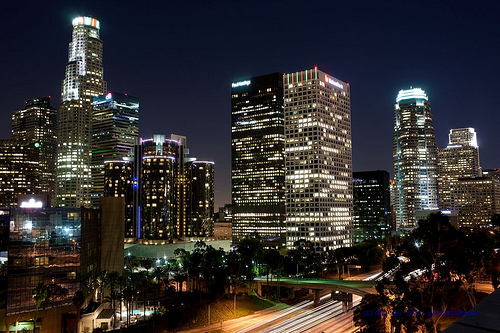 Downtown Los Angeles California Buildings At Night Photo