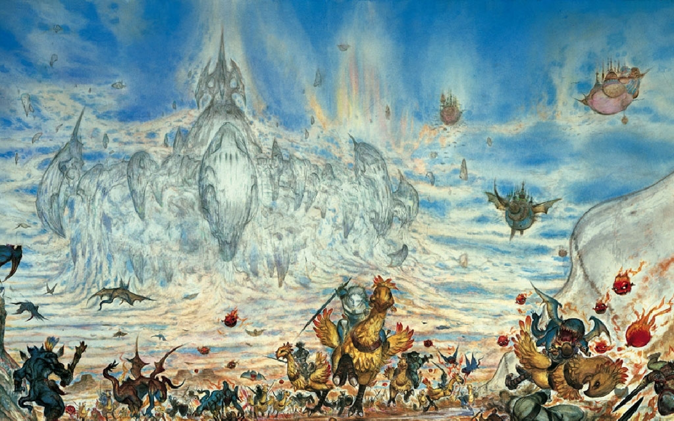 Castles Final Fantasy Ix Yoshitaka Amano Wallpaper Background