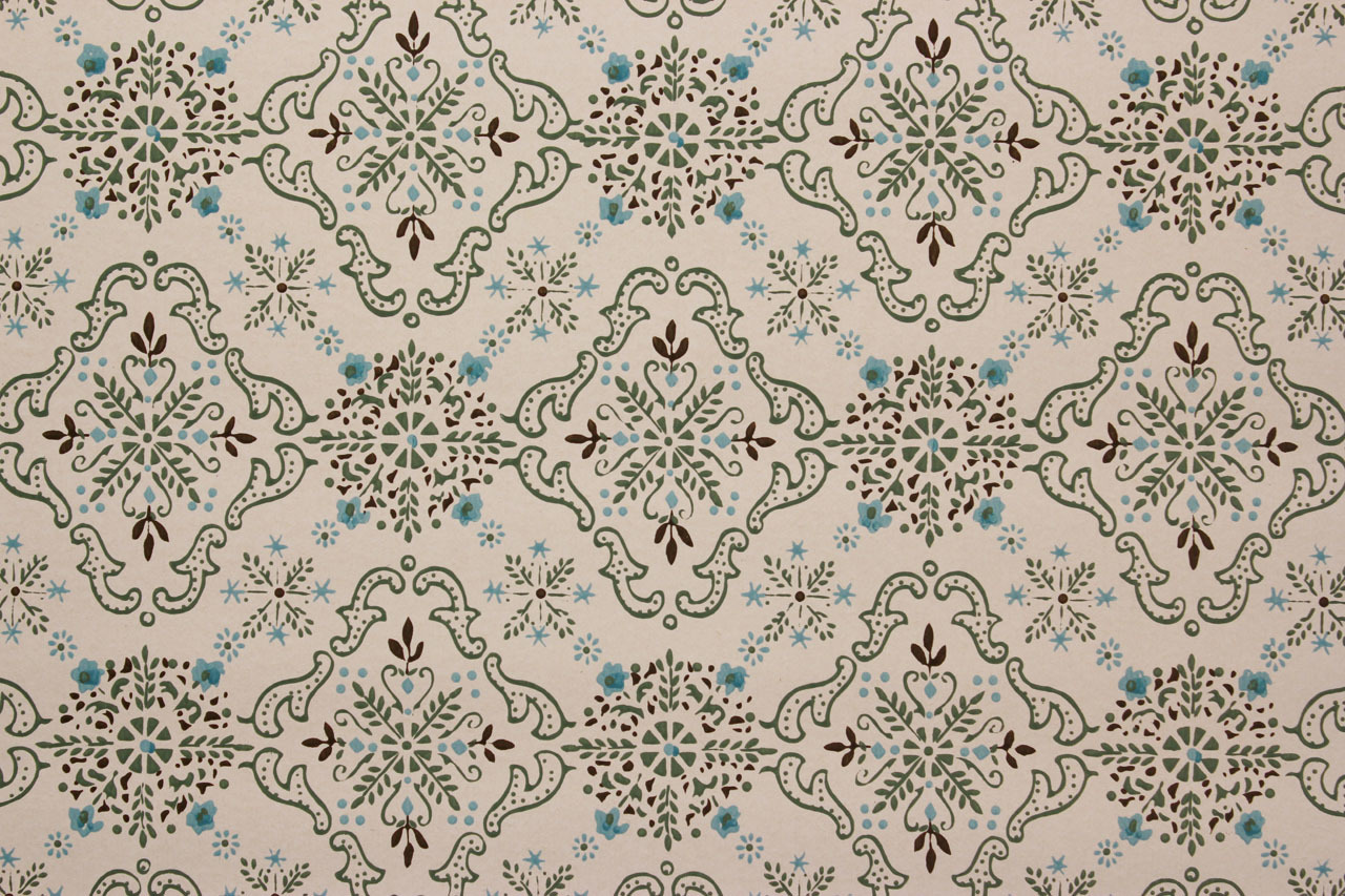 S Vintage Wallpaper Blue And Green Geometric Rosie