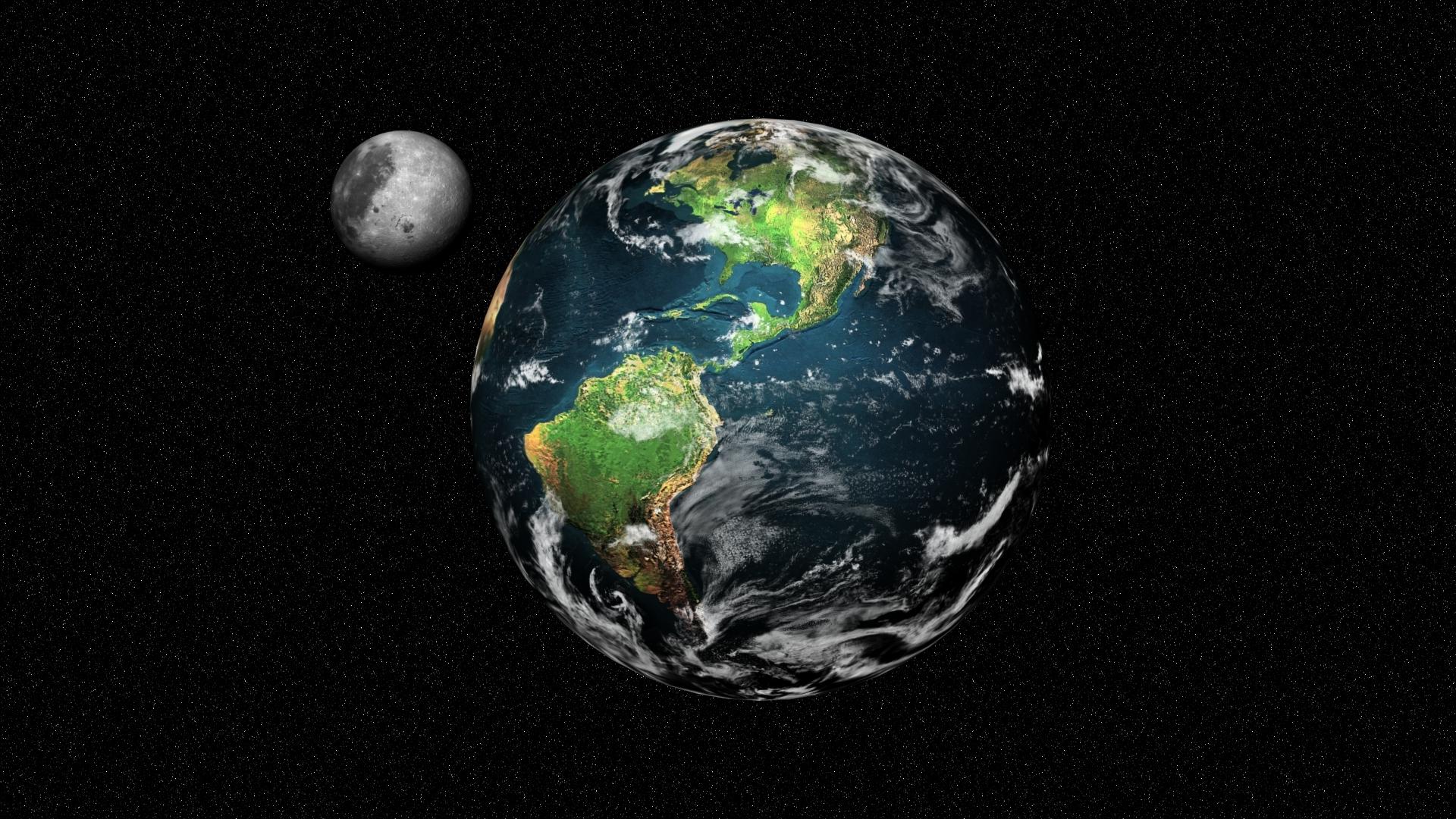 Moon And Earth Wallpaper HD