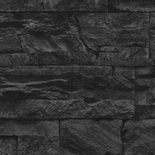 Realistic Brick Effect Wallpaper In Charcoal Black By Heaven
