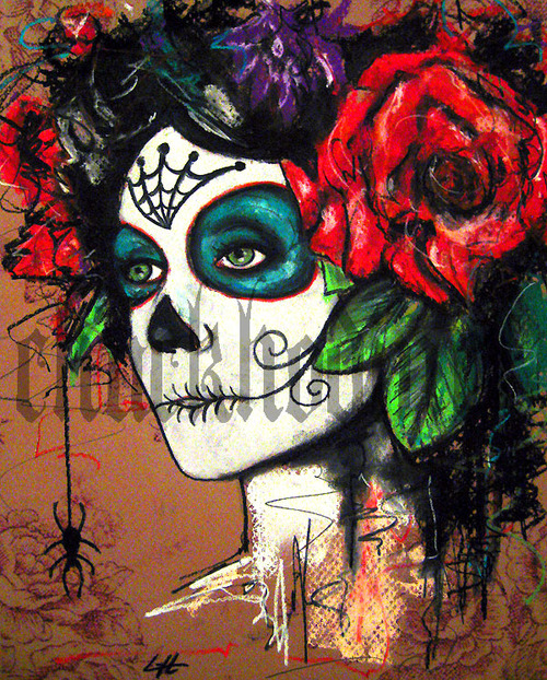 Day Of The Dead Senorita Charcoal Pastels On Art Chuck