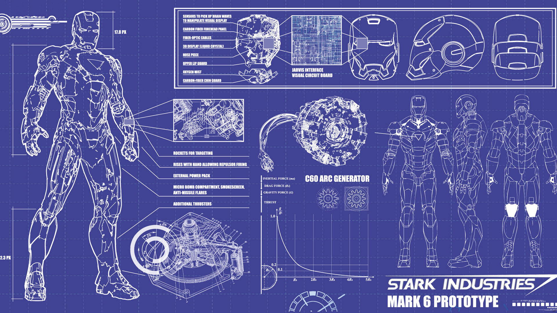 Iron Man Blueprint HD Imposing Wallpaper Free   Download